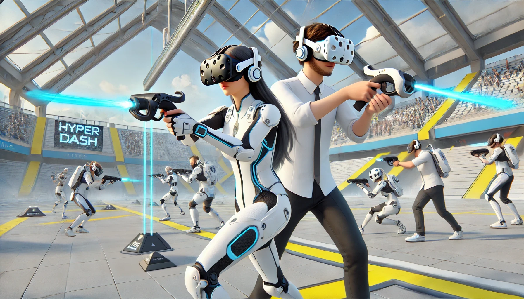Couple playing hyperdash VR