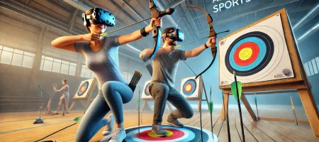 Couple Playing All In One Sports Archery