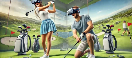 Couple Playing All In One Sports Golf